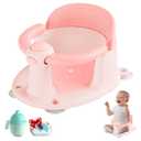 Baby Bath Seat, Bath Seat for Baby 6 Month & up, Baby Bath tub Seat with Suction Cups, Non-Slip, Detachable, Pink