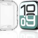 [2 Pack] JULK 46mm Case with Screen Protector for Apple Watch 11 (2025), Slim Guard Bumper, Full Coverage Soft TPU Protective Cover for iWatch Series 11/10 46mm, 2 Transparent