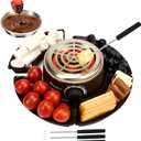 BADALU 2 in 1 Electric S'mores Maker & Fondue Pot, Tabletop Indoor S'mores Maker Kit with 4 Roasting Forks & 1 Flameless Temperature-controlled Heater, Housewarming Christmas Gifts, Family Gifts