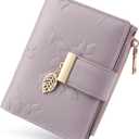 yiijay Small Wallet Women RFID Blocking Leather Bifold Wallet Credit Card Holder for Women Ladies Compact Wallet Mini Purse With Zipper Pocket