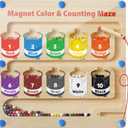 Magnetic Color and Number Maze, Montessori Toys for 3+ Year Old, Wooden Magnet Board Counting & Color Sorting Toddler Activities, Educational Fine Motor Skills Toys Gifts for 3-5 Years Old Boys Girls
