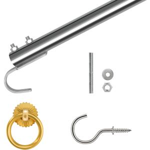 Complete Ladder Pull Down System Kit, Attic Stair Pull Kit, Includes 1 Attic Extension Rod up to 40 Inches and 1 Storage Hook.