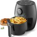 Topzee Small Air Fryer, 2.1QT Mini Compact 4-in-1 Air Fryer for 12 People, 98% Less Oil, Adjustable Temp & 60Min Timer, Quiet, Nonstick Dishwasher Safe, BPA-Free, Dark Grey