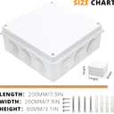 MAKERELE IP65 Junction Box ABS Plastic Waterproof Project Box,Electrical Power Cord Encloure Universal Project Box White 7.97.93.1inch(20020080mm)