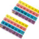 Monthly Pill Organizers - (Pack of 2) 28 Day Monthly Pill Planners to Separate Pills & Vitamins Week to Week, Travel Medication Reminder Daily Monday to Sunday Compartments