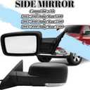 Driver Side Mirror Compatible With 2013-2018 Dodge Ram 1500 2500 3500 With Manual Folding Power Heated Glass Turn Signal Light Puddle Light Temperature Sensor Texture Black (10 Pins)