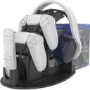 Dual Game Controller & Headphone & Media Remote & Game Disc Stand Holder Compatible with PS5,/PS4/Xbox ONE/Series X/Switch,Stay Organized(Black)