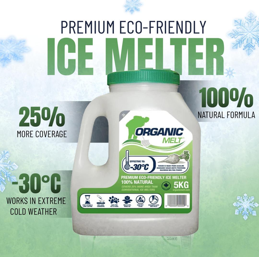 Ice Melt Safe for Concrete, Sidewalks, and Driveways  PetFriendly Snow Salt and Ice Melter – Organic Melt Granular DeIcing Product  EcoFriendly, 5kg (11lbs) Shaker Jug