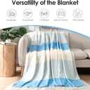 Homelike Moment Fleece Throw Blanket for Couch, Blue Soft Fluffy Blankets Throws, Fuzzy Cozy Plush Flannel Blanket for Sofa, Comfy Warm Lightweight Bed Blanket Striped (Light Blue, 50x60IN)