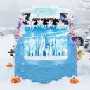 Halloween Trunk or Treat Car Decoration Kit for SUVTrunk or Treat Car Archway Garage Decoration with Snowflakes Theme Stickers Ice Snow Castle Background Cloth for Cars and SUV