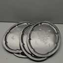 4-Pack 15.7" x 11.8" Silver Serving Trays for Party Set - Oval Floral Engraved Serving Platters, Wedding Birthday Mirror Tray for Summer BBQ, Food, Appetizer, Charcuterie, Cookies, Desserts