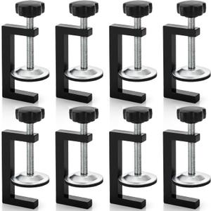 8 Piece Metal C Clamps, 2 Inch Heavy Duty G Clamp for Woodworking, Small Adjustable Metal Desk Fence Cabinet Clip for Assembly, Gluing, Welding, Metalworking, Mounting