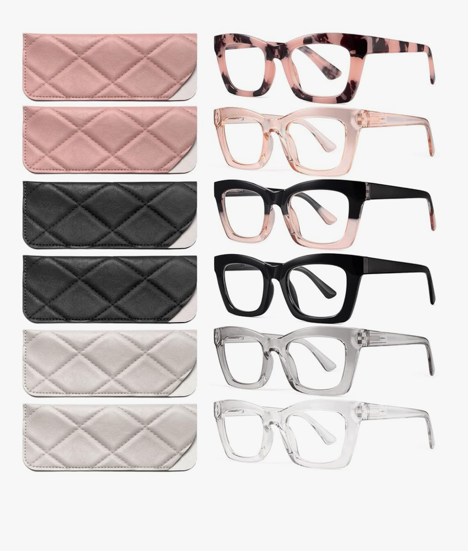 CCVOO Stylish Reading Glasses for Women, Eyeglasses, Blue Light Readers for Women, Computer Eye Glasses, Cheaters 1.75