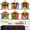 Funrous 24 Set Christmas Make a Nativity Scene Sticker Crafts DIY Stick Advent Craft Religious Hanging Ornaments for Christmas Tree Holy Night Christian Party Favors Classroom Activities(Nativity)