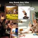 Mini Projector Wired with Bluetooth Audio, Native 720P Supports 4K, Electric Focus & Keystone, Dust-Proof Low Noise, HDMI/USB for Laptop/PC/Stick, for Home Office Classroom Meeting Outdoor Movie