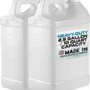 kitchentoolz 2.5 Gallon Jug - F-Style HDPE with Secure Seal Lid - Heavy-Duty Storage - Used Oil Container & 2.5 Gallon Water Jug - Large Liquid Container Pack of 2