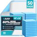AAY 50 Count Extra Large Disposable Underpads for Incontinence, 40"x36" Super Absorbent Leak-Proof Bed Pads for Adults, Elderly, Kids, Pee Pads, Chucks Pads, Furniture & Surface Protection Pad