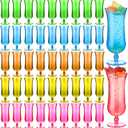 Rtteri 40 Pcs Hurricane Glasses 15 oz Plastic Luau Tumblers Frozen Cocktail Tumblers Colorful Hurricane Cups for Outdoors Tropical Hawaiian Summer Holiday Party Drinking, 5 Colors
