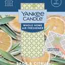 Yankee Candle Whole Home Air Freshener, Long Lasting Odor Eliminating Fragrance for Home, Continuous Room Freshener, Sage & Citrus (Pack of 4)