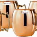 Prisha India Craft Copper Plating Stainless Steel Mule Mug 550 ML / 18, Premium Moscow Mule Copper Mug, Moscow Mule Cocktail Cup, Copper Mugs, Cocktail Mugs