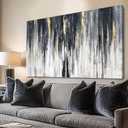Black and Gold Wall Decor Abstract Art Modern Wall Art for Living Room 24"x 48" Framed Canvas Pictures for Bedroom Hallway Decor Ready to Hang
