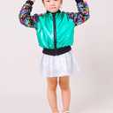 Girls Flip Sequin Jackets Kids Rainbow Sparkle Outwear Toddler Boys Glitter Sleeve Shiny Metallic Coat Birthday (Green, XXXL)