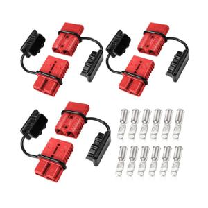 Frienda 6 Pieces 2-4 Gauge 175A Battery Quick Connector 12-36V Disconnect Wire Harness Plug Kit Battery Quick Connector Disconnect Plug for Motor Winch Trailer(175A)