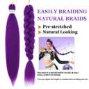 Purple Braiding Hair Pre Stretched Synthetic Braiding hair Extensions for Braids, Purple Hair Extensions for Stage Party Halloween Costume Cosplay 48 Inch 2 Packs