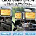 Electric Golf Cart Heater, 2-Second Fast Heating Battery Powered with 360 Adjustable Angle, 400W Safe and Quiet Carbon Fiber Heating Compatible with 48V Club Car/Yamaha/EZGO