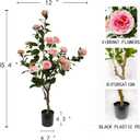Kiko Artificial Flower Rose Tree -35" (90cm) Tall 19 Heads Fake Floor Flower with Plastic Pot for Office, Living Room, Dinner Room, Shopping mall, and Home Decoration for Indoors