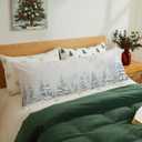 Winter Snowy Pine Tree Forest Body Pillow Cover 20x54, Farmhouse Christmas Tree Landscape Long Body Hug Pillow Pillowcase for Bed Couch Kids Adults