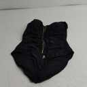 Eomenie One Piece Swimsuit for Women Zip Front Tummy Control Bathing Suit Ruched Slimming Swimwear Double Straps Swim Suit L