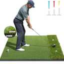 Premium Dual-Turf Golf Mat: 5x4ft, 6x4ft, 21mm to 50mm Thickened Base for Backyard, Driving Range, Indoor & Outdoor Practice Hitting, Swing & Chipping, Ideal Gifts for Men Dad Husband, Pro 5x4ft 21mm to 45mm Base