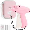 Stitch Gun for Clothing, Mini Sewing Stitch Tagging Gun for Clothes, Stitch Gun Quick Clothing Fixer with 6 Needles, 1000 Black & 1000 White Micro Fasteners & 1 Hard Carrying Case Pink