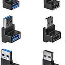 DuHeSin 6 Pack 180 Degree & 90 Degree USB 3.1 Adapter, Left and Right Angle USB A Male to Female Extender Connector for PC, Laptop, USB A Car Charger, Surface Pro 7+, Raspberry Pi and More