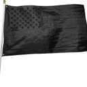 Black American Flag 3x5 ft: Heavy Duty US Flag Made from Nylon - Embroidered Stars - Sewn Stripes - UV Protection Perfect for Outdoors! (Not Include Pole)