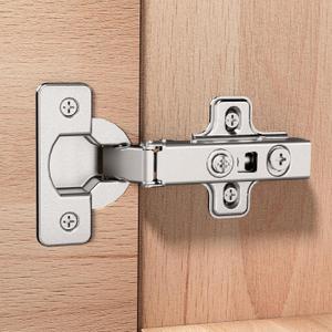 10 Pack 5 Pairs Precision-Engineered Frameless Full Overlay Soft Close Cabinet Hinges, European Hinges For Cabinets, Hidden Cabinet Hinges Adjustable 35mm Cup Clip-On Plate Nickel Plated Finish