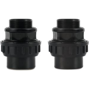 MAYGO 1-1/2'' PVC pool pump fitting couplingSlip Union Socket Joint Adapter Connector Suitable for 1-1/2 pipelines 2 Pcs Joint Only applicable to products with internal threads (Separable)