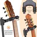 CAHAYA Gravity Lock Guitar Stand Folding Tripod Floor Stand with Neck Holder Height Adjustable Universal Guitar Stand for Acoustic Electric Classical Bass Guitar