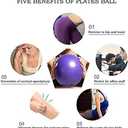 9 Inch Exercise Pilates Mini Yoga Balls Barre for Home Stability Squishy Training Physical Therapy Improves Balance with Inflatable Straw(Grey)