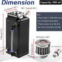 RULLINE Oil Catch Can Square Shape Aluminum Reservoir with Breather Filter 500ML Black
