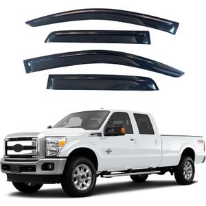 IG Window Visor Compatible with Ford F250 F350 F450 F550 Super Duty SuperCab 1999-2016, Tape-On Rain Guard Side Vent Deflector (SuperCab Only)