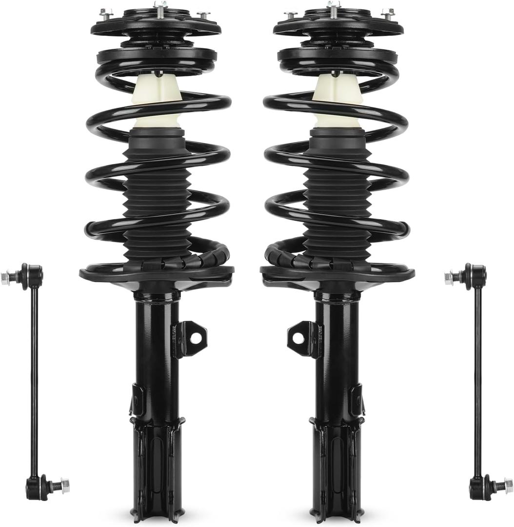 ILONPA Front Struts Shocks w/Coil Spring & Sway Bar Links for Toyota Corolla 2003 2004 2005 2006 2007 2008, Strut Shock Absorber Assembly Suspensions Replace 172114 172115 K90433/K80230, 4PCS
