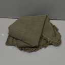 Woaboy Decorative Linen Fringe Throw Pillow Covers Boho Farmhouse Soft Cushion Covers Accent Pillowcases with Tassels Spring Home Decor for Livingroom Couch Sofa Bed,22x22 Inch Set of 2,Olive Green