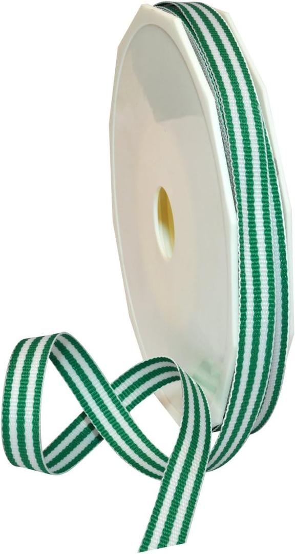 Morex Ribbon Striped Polyester Grosgrain Ribbon, Party Decorations, Gift Wrapping, Fun Patterns, 3/8" by 20 yd., Emerald Morex Ribbon Striped Polyester Grosgrain Ribbon, Party Decorations, Gift Wrapping, Fun Patterns, 3/8" by 20 yd., Emerald