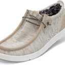 JARLIF Men's Casual Slip-on Loafers Boat Shoes Comfortable Arch Support Width Walking Canvas Shoes US Size 7-13 (9.5, Beige)