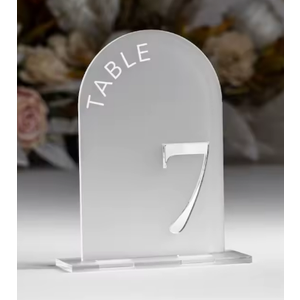 Frosted Arch Table Numbers for Wedding, 25 Pack 5"x7" Frosted Arch Acrylic Signs with Stand Acrylic Table Numbers 1-25, Perfect for Wedding Reception