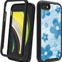 Compatible with iPhone SE 2022/2020 (3rd/2nd Gen), iPhone 8/7 | Shockproof Rugged Dual-Layer Protective Cover for Women Girls 
