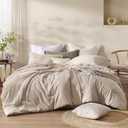 Beige Boho King Comforter Set, 3 Piece Lightweight Comforter King Size, Premium Farmhouse Bedding Set(Beige,102"*90")