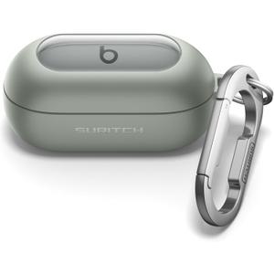 SURITCH Cases for Beats Solo Buds 2024 Case Cover, Magnetic Protective Covers for Beats Solo Buds Wireless Earbuds, Rugged Bumper Case with Magnetic Lok & Carabiner & Keyring & Cleaning Kit, Green